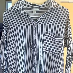 Dark grey striped Women’s blouse. Size 8